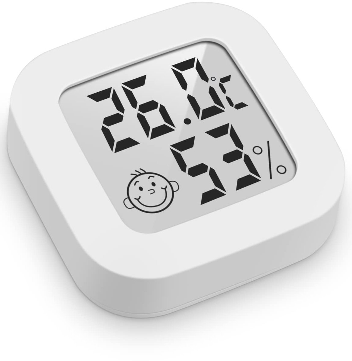 hygrometer, voor binnen, digitaal, hoge precisie, temperatuurmonitor en vochtigheidsmeter, thermo-hygrometer, comfortniveau-indicator (4,3 cm x 4,3 cm, wit, 3)