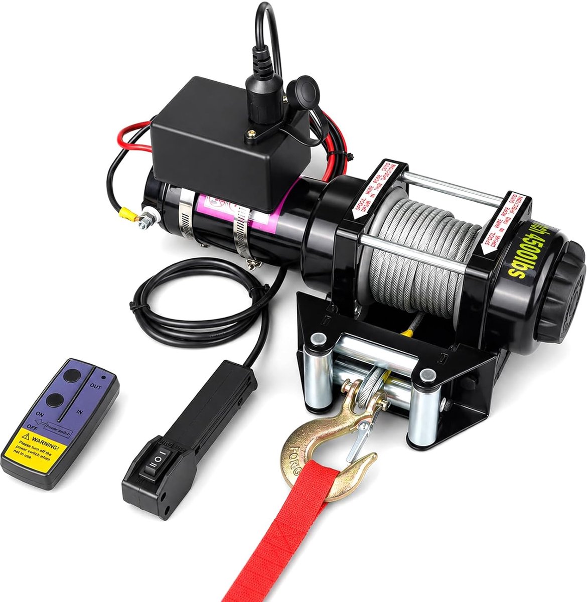 Elektrische lier 12 V, 4500 lb, 2 afstandsbedieningen