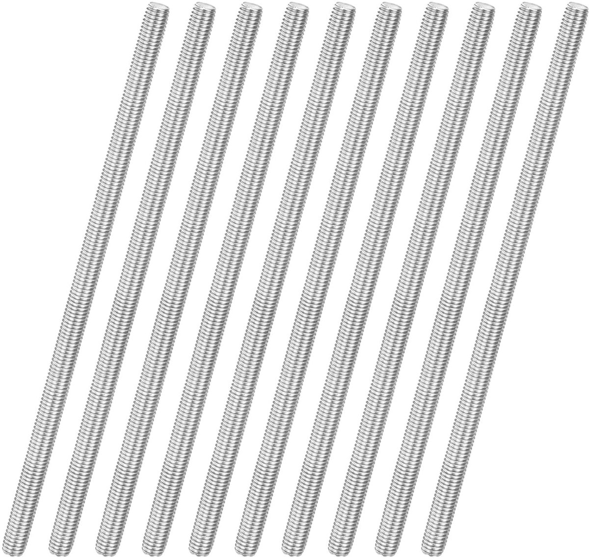 10 stuks complete draadstangen, M8 x 200 mm 304 roestvrij staal rechte draadstang voor meubel-/kabelkassen/U-bouten, metrische schroefdraadschroeven