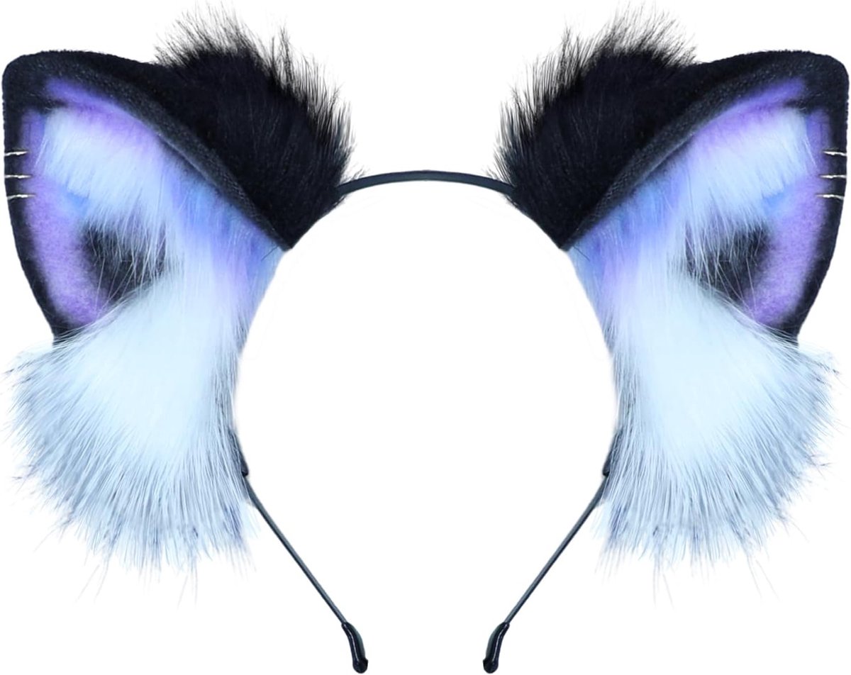 Dressfan Haarband met kattenoren, schattige kattenkostuum, verkleedaccessoires, voor dames en meisjes, party, Neko, cosplay-kostuum, accessoire voor carnaval en Halloween