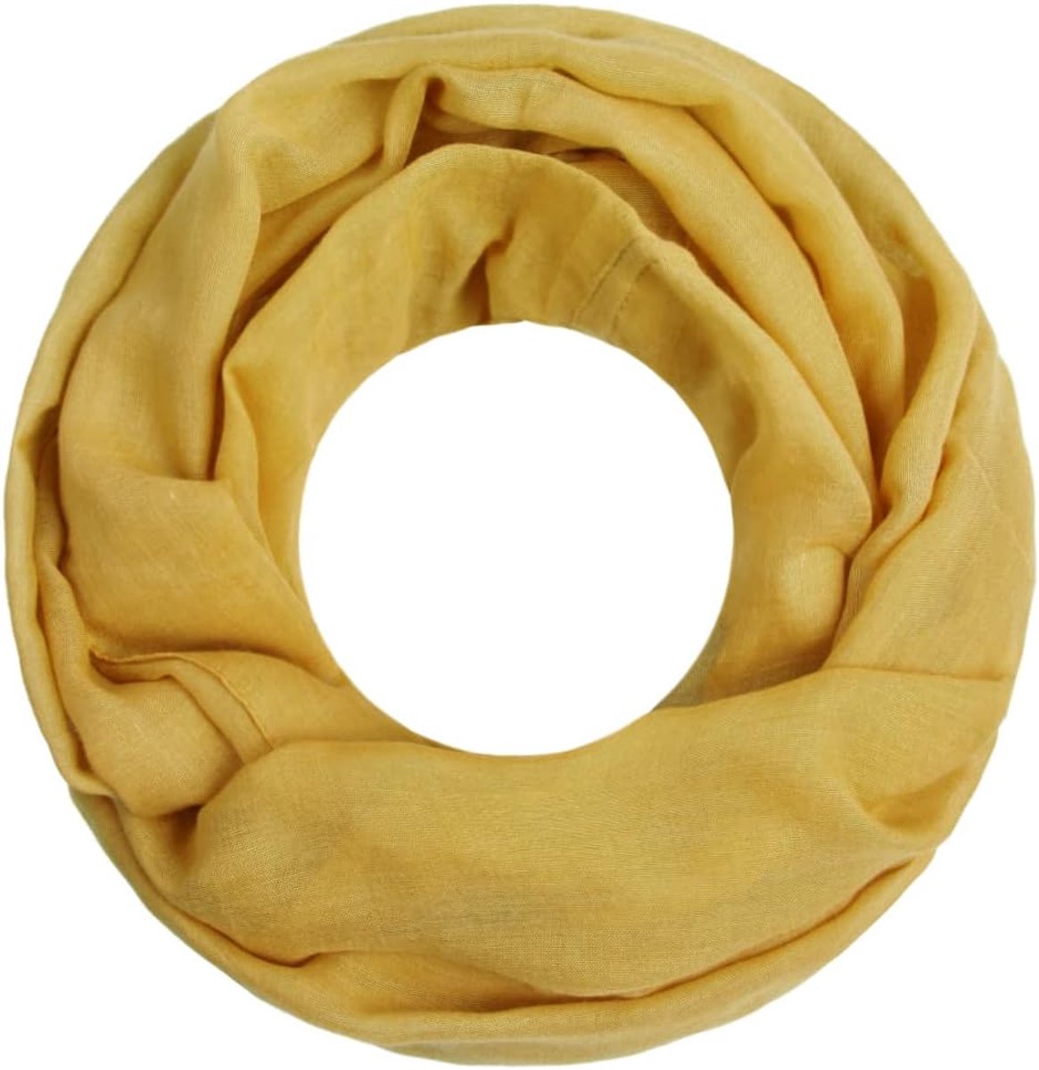 Loop Cary Basic sjaal dames sjaal colsjaal ronde sjaal halsdoeken effen loopsjaal eenkleurig, Mosterdgeel