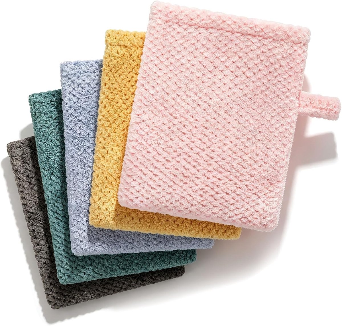Washandjes, 15 x 21 cm, zacht en duurzaam, herbruikbaar, perfect voor droge, vette en gevoelige huid, ideaal voor dagelijkse verzorging en gasten, 6 stuks, 027