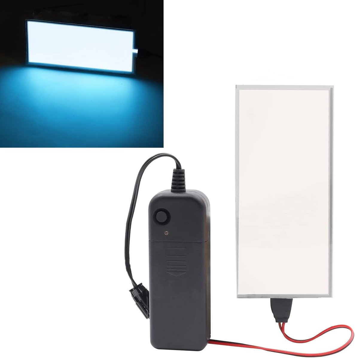 (EL) paneellicht, DIY EL achtergrondverlichting snijbare papieren lamp voor vakantie decoratie/cosplay/waarschuwing (12 cm x 5 cm-ijsblauw)