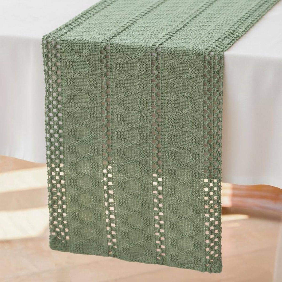 Tafelloper macramé katoen linnen moderne tafelloper 30 x 120 cm