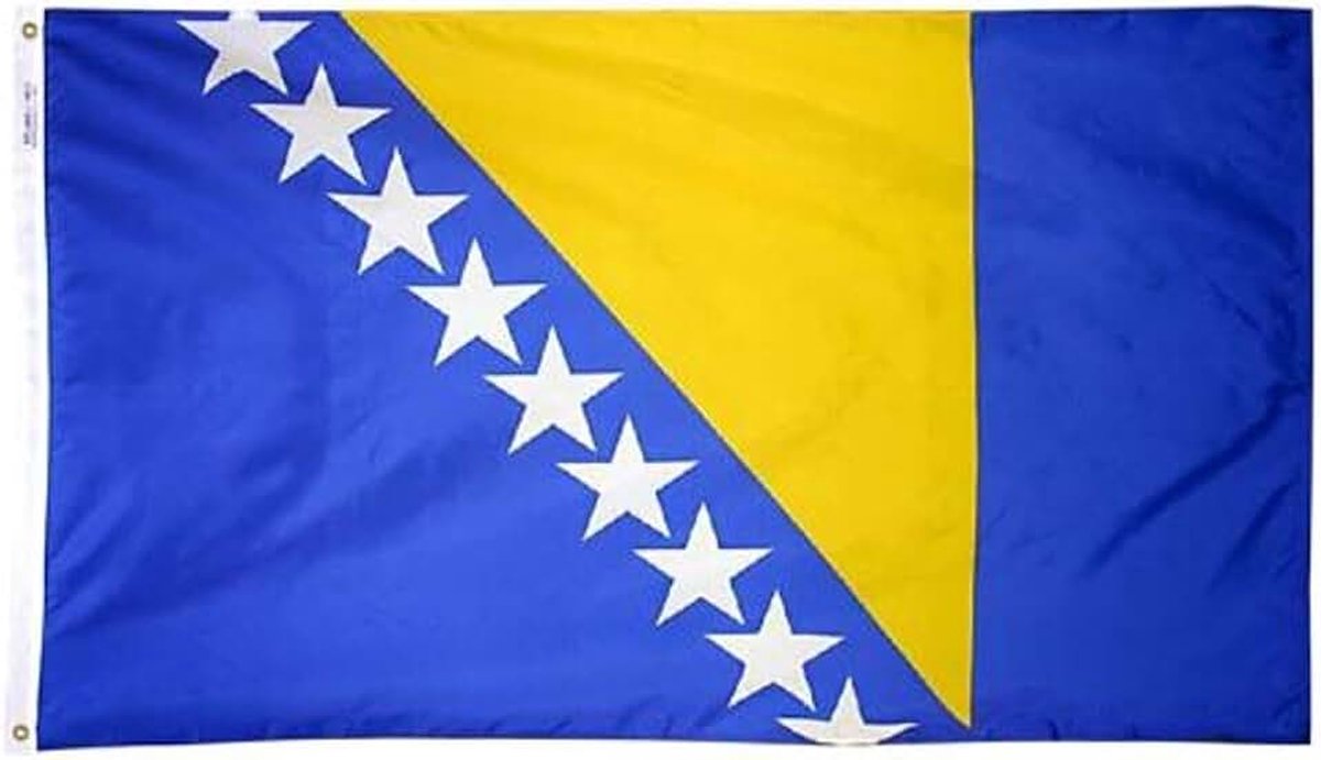 Bosnië-Herzegovina - 90x150 cm - Bosnische vlag - Met ophangringen - Flag Bosnia and Herzegovina - Jonyx