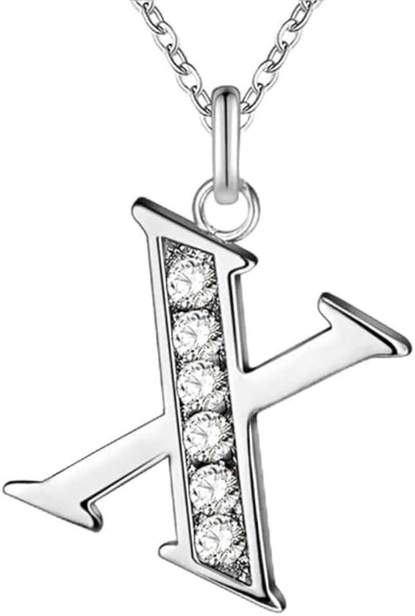 Letter X Dames Ketting met Zirkonia