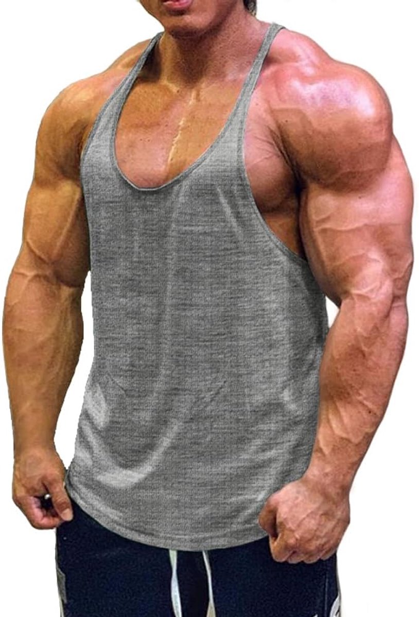 Cmdr Stringer, tanktop voor heren, Y-vormige rug, bodybuilding, sportschool, fitness, verpakking van 1 of 3 T-shirts
