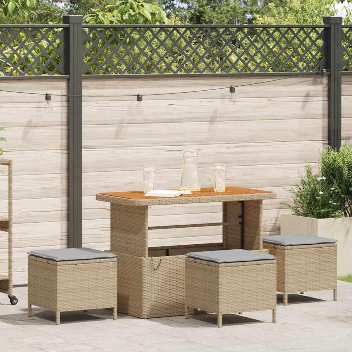 Rattan modern terras beige 25.4