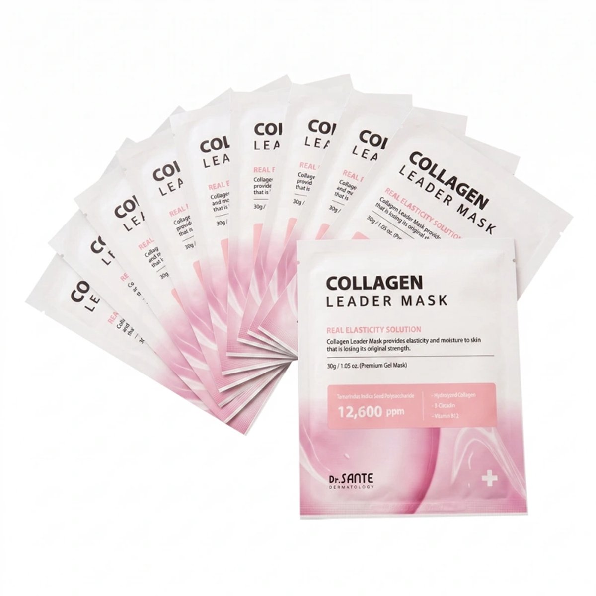Dr. Santé Collagen Leader Masker / Stevigmakende Gel Gezichtsmasker met Collageen en Hyaluronzuur 1 doos van 10 sheet maskers van 30 g
