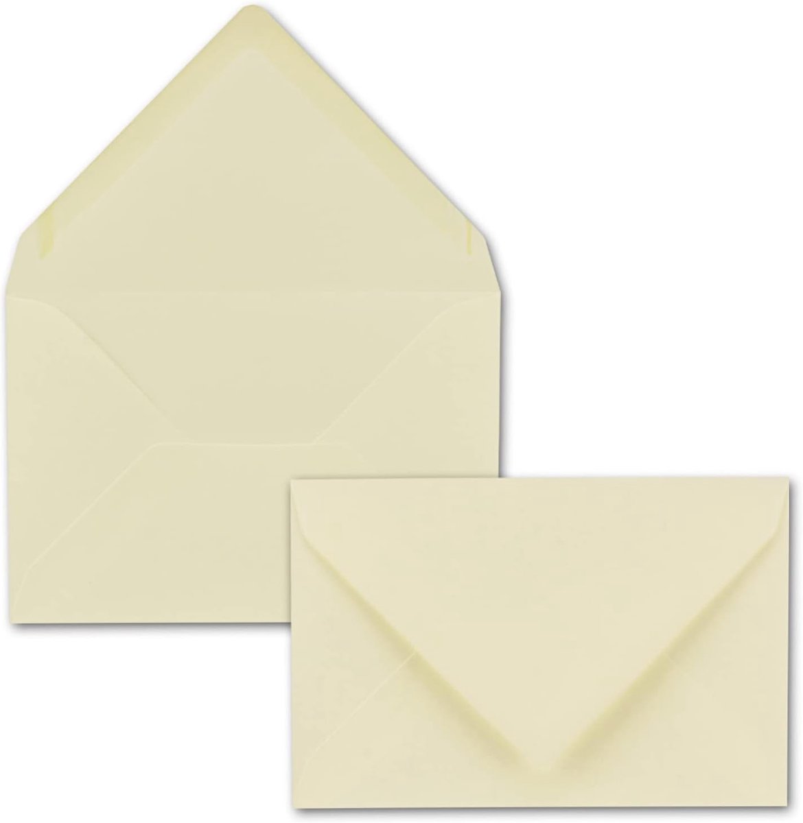 50x Enveloppen 12 x 18 cm - DIN B6 met natmaaklijm, crème, stabiele 90 gram per m², enveloppen voor wenskaarten en uitnodigingen