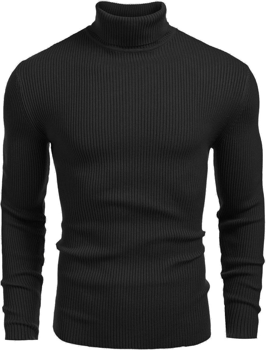 Herentrui met rolkraag en lange mouwen, sweater, rolkraag, vrije tijd, slimfit, gebreide trui
