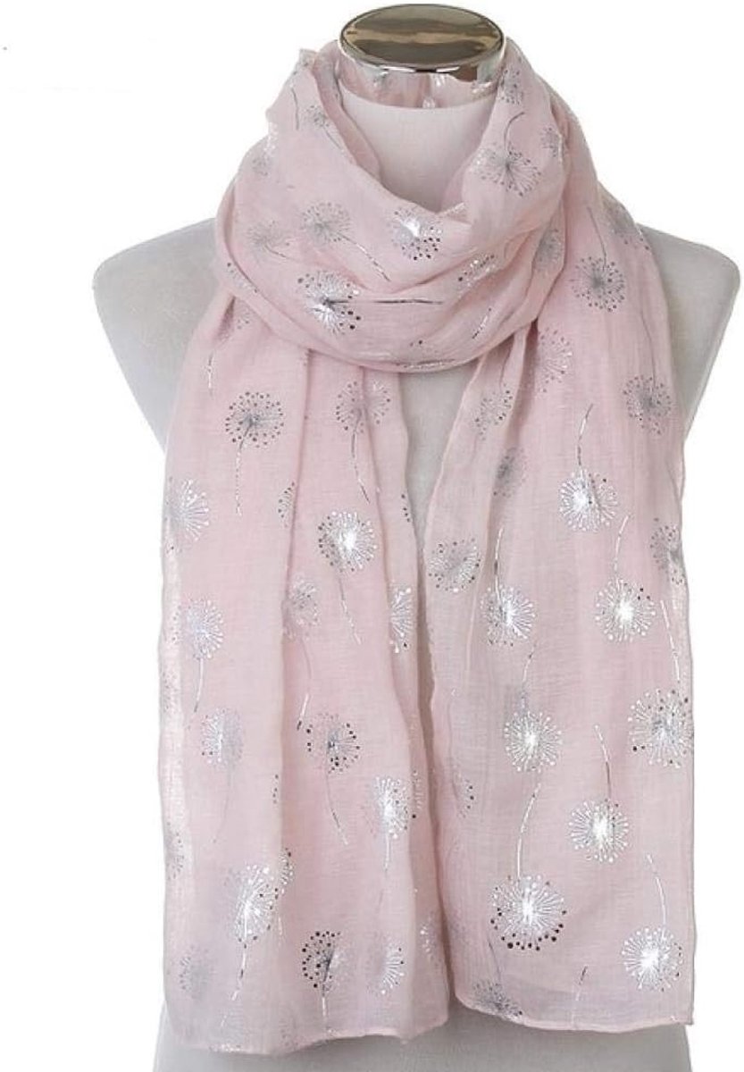 vrouwen glanzend wit roze grijs brons zilver paardenbloem sjaal kleding accessoires