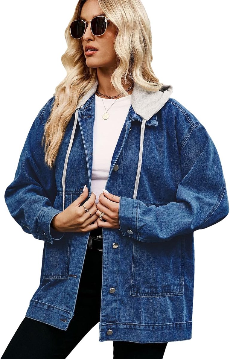 Mid Long Denim Jas Lange Mouwen Jean Outfits