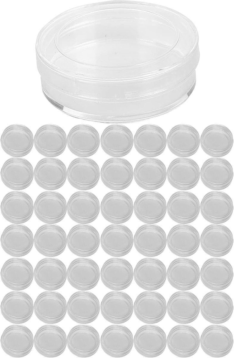50 stuks 33 mm cilindrische transparante horloge-onderdelen opbergdoos reparatie reserveonderdelen koffer duurzame plastic organisator voor horlogemakers sieraden kleine item