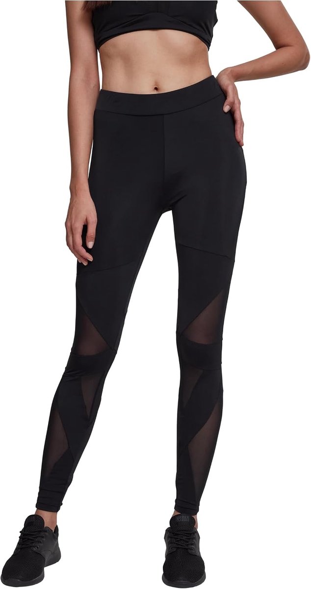 Classics Ladies Triangle Tech Mesh Leggings Leggings zwart-zwart Basics, Biker, Street wear