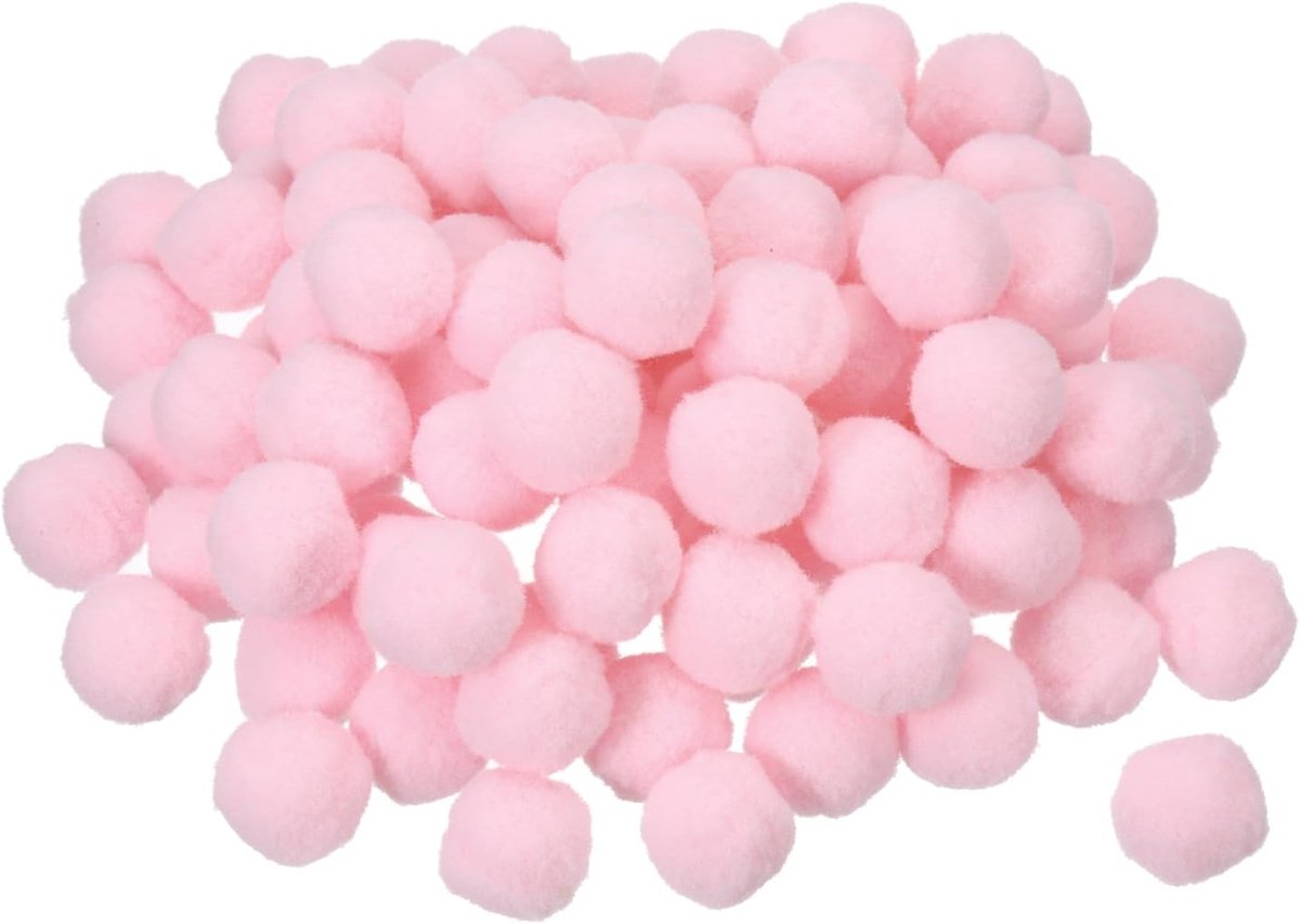 Viltballen van vilt, 2 cm, 20 mm, lichtroze, voor knutselprojecten, huis, doe-het-zelf, 100 stuks