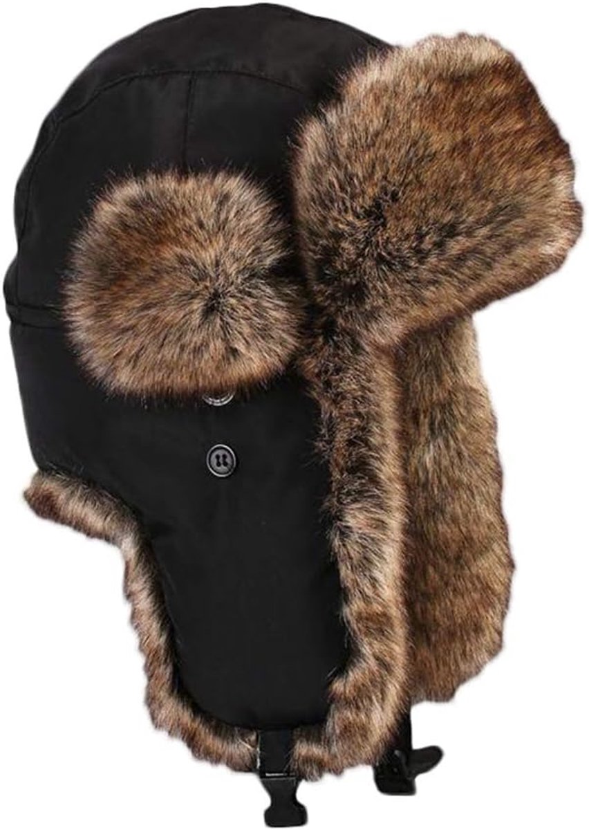 Unisex pilotenmuts wintermuts warme pilotenmuts met kunstbont wintermuts oorbeschermers wintermuts