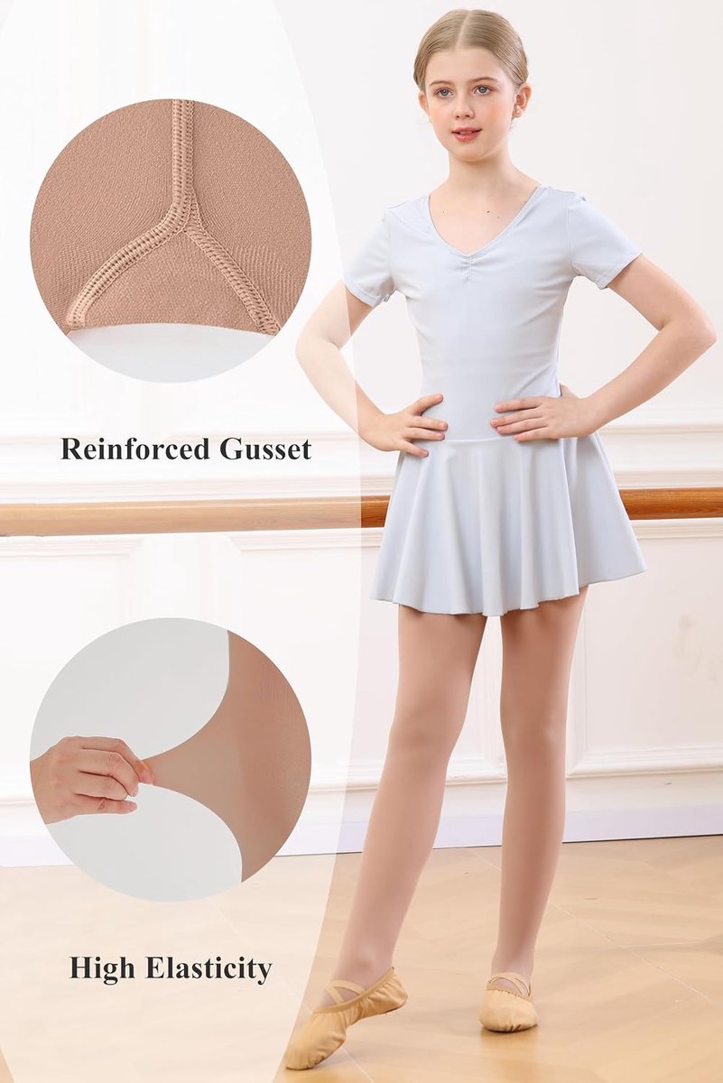 Danspanty's voor Meisjes, Ultra Zachte Overgangspanty's, 1/2 paar Danssokken voor Balletschool en Gymnastiek