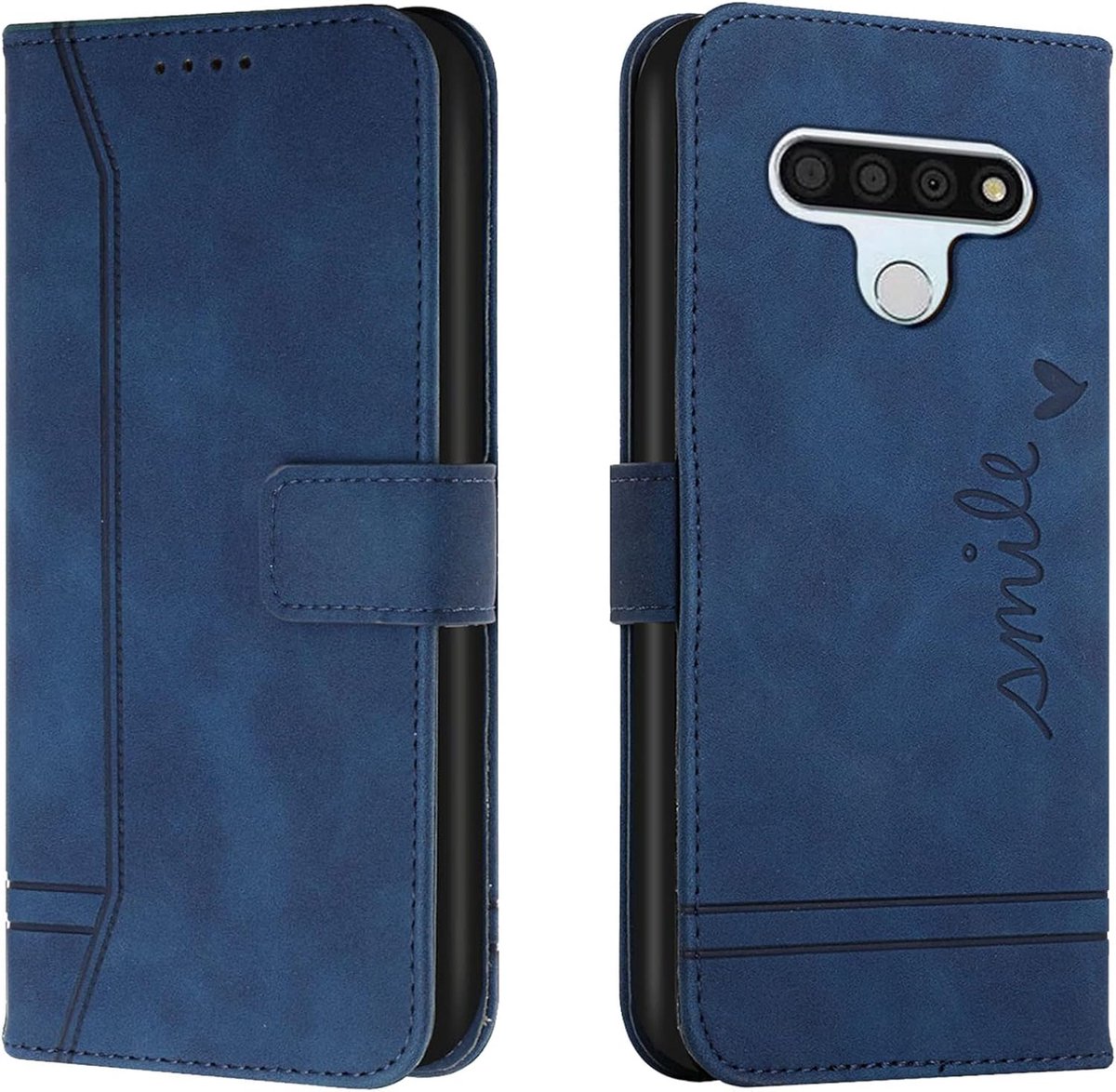 Hoesje voor LG Stylo 6/K71, Telefoonhoesje Hoesje Leer Telefoon Dun met Pasjeshouder Kaarthouder Magneet Lederen Flip Case Hoes Book Beschermhoesje voor LG Stylo 6/K71 (Blauw)