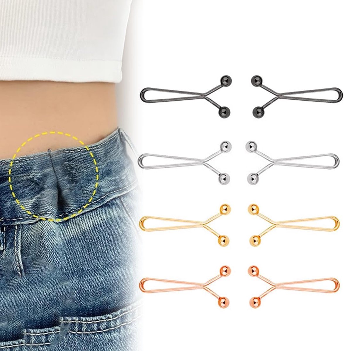 Knopen, verstelbare jeansknopen, broekclips, voor broeken, jeans, rokken