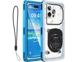 Waterdichte telefoonhoes 6,9 inch, IPX8 onderwater telefoonhoes voor zwemmen en snorkelen, universeel compatibel met iPhone 17/16/15/14/13/12 Pro Max, Samsung S26/S25/S24 Ultra, Xiaomi, Google (blauw)