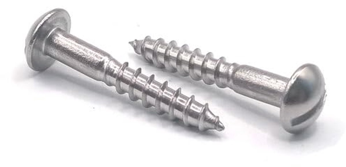 Holzschrauben Halbrundkopf mit Schlitz DIN 96 - Edelstahl V2A A2 (Ø 3,5 mm x 16, 200 Stück)