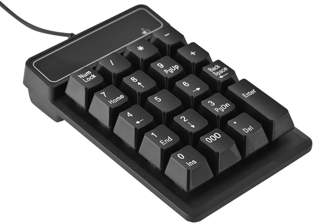 Waterdichte USB Numerieke Toetsenbord met 19 Toetsen voor Windows Laptop en Desktop PC