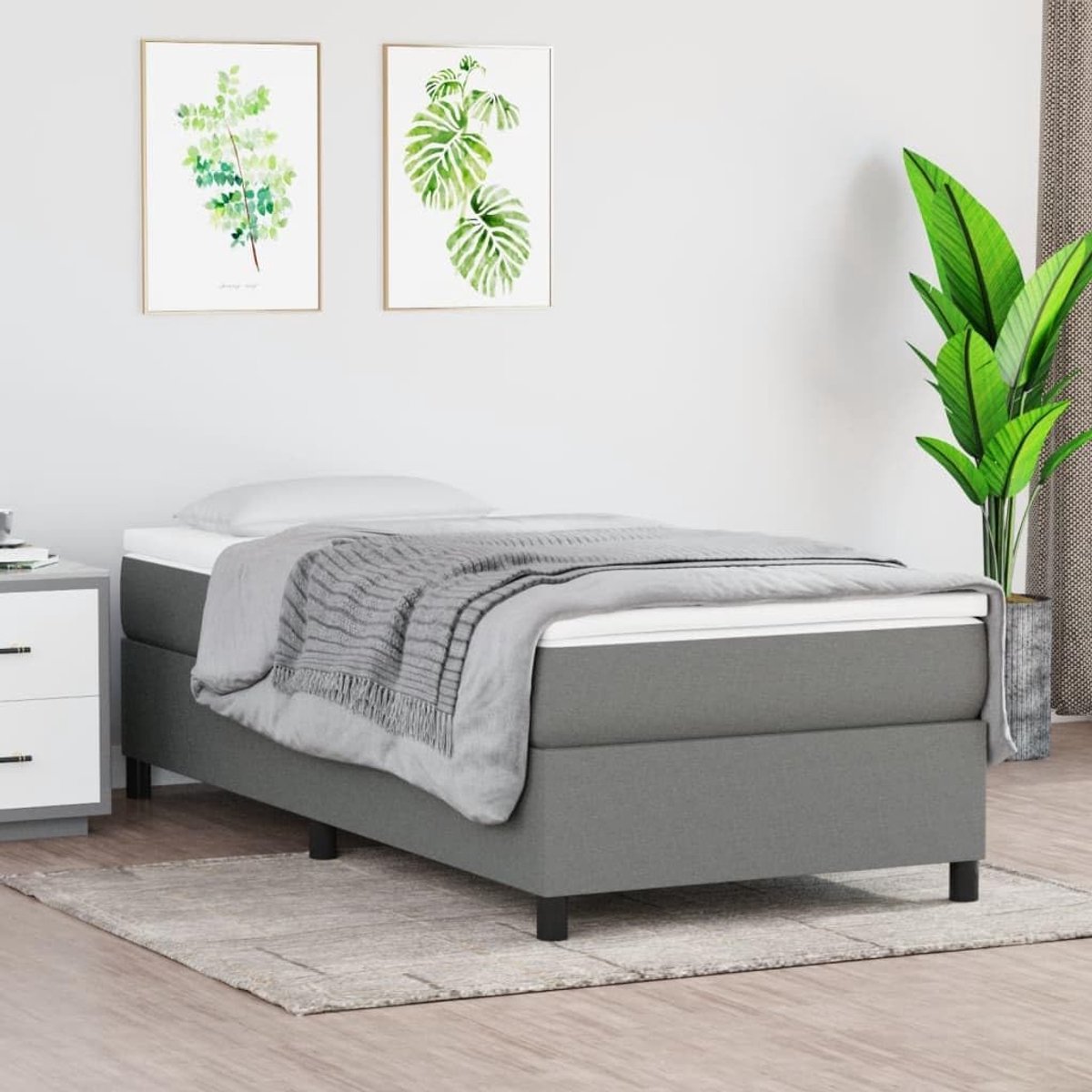 Boxspringframe Stevige poten multiplexlattenbodem Donkergrijs