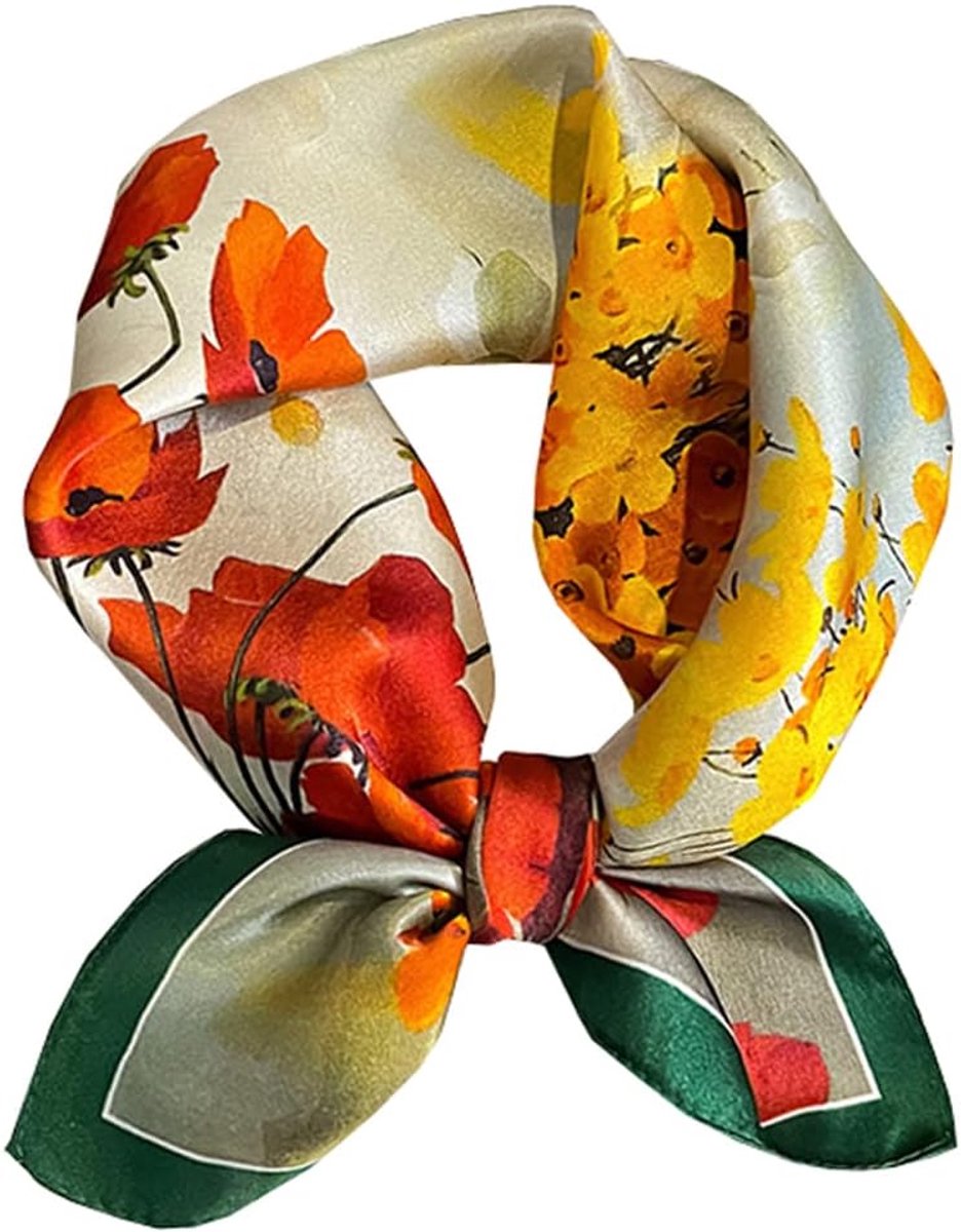 Zijden sjaal dames halsdoeken zijden doek sjaals zijden sjaal sjaal bandana zakdoek aanzet pols hoofddoeken