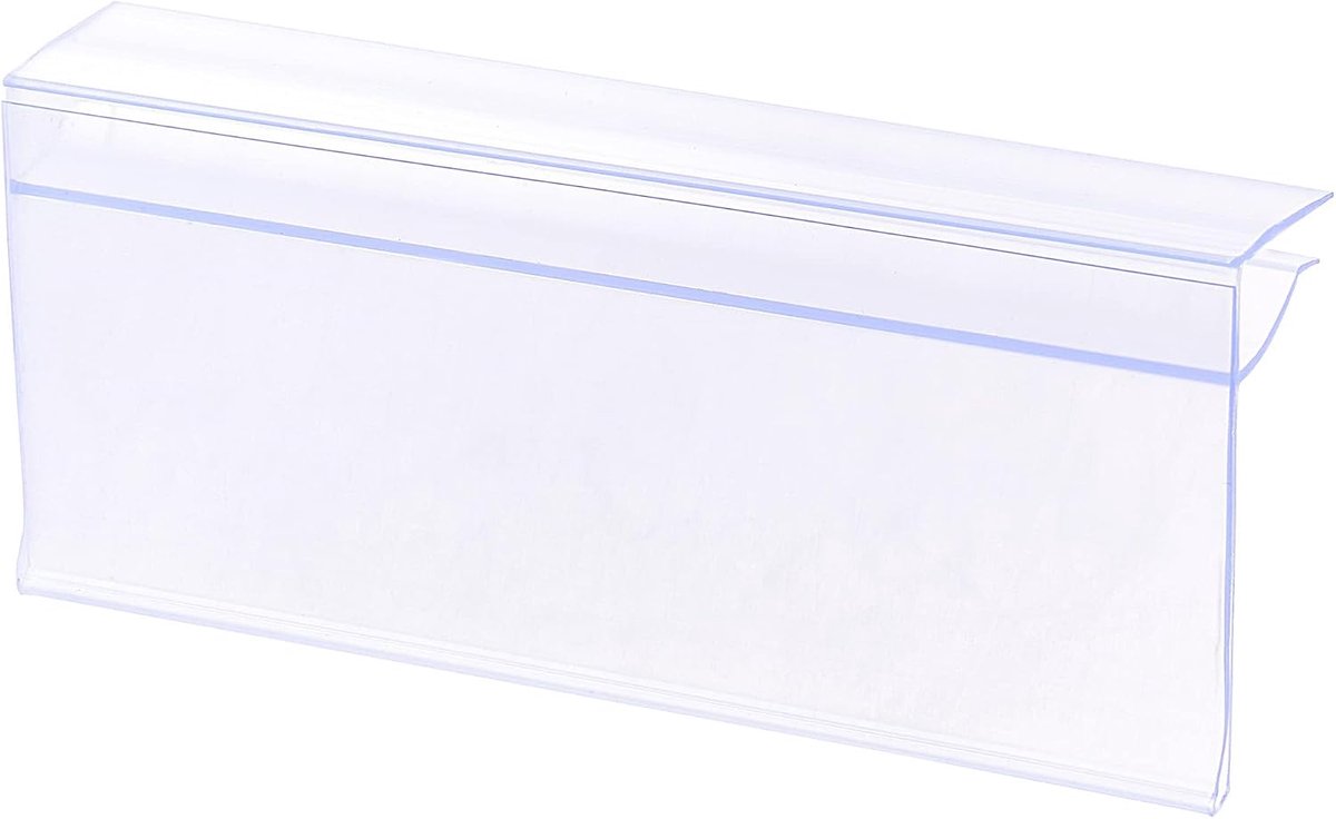 Dailygoods- Labelhouder 80x42mm - Zelfklevend - Planklabelhouder - Herbruikbaar - Voor detailhandel/magazijn - Pakket van 20 - Planklabel