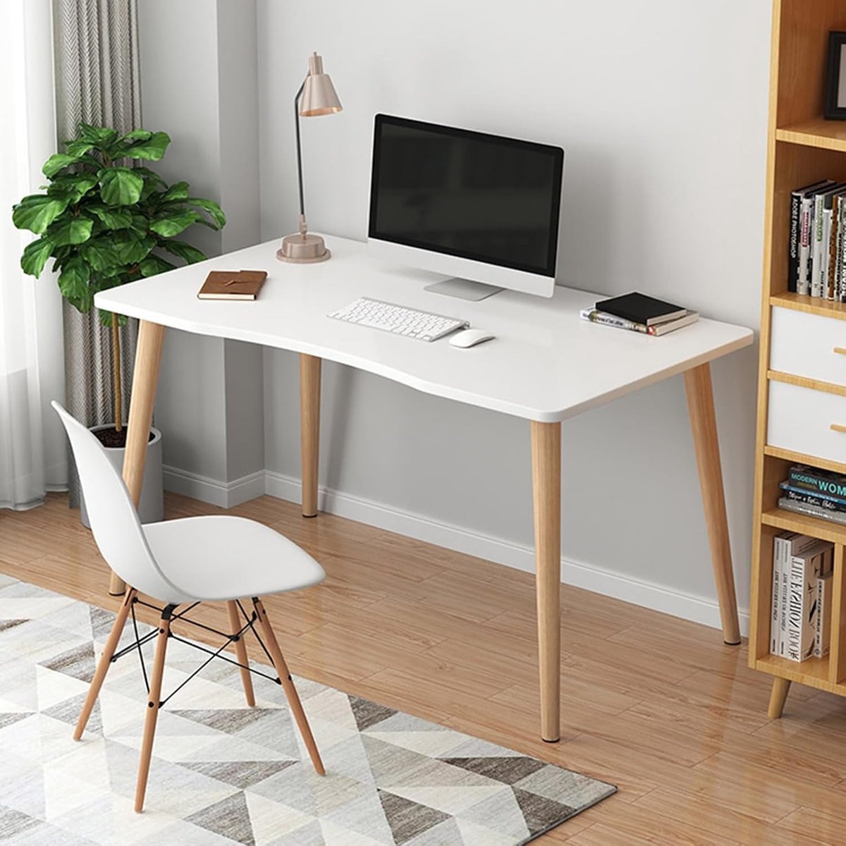 100 x 60 x 73 cm Nordic Style Home Office Study Dessch Wit