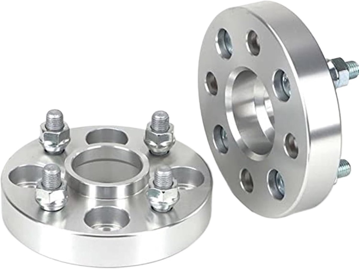 2 stuks 5/20/25/30/35mm PCD 4x110 middenboring 60,1mm wielafstandhouderadapterflens 4 nokken, for universele auto M12XP1.5 12xP1.25 Adapter voor autowielafstandhouder(Black 50MM P12X1.5 SILVER