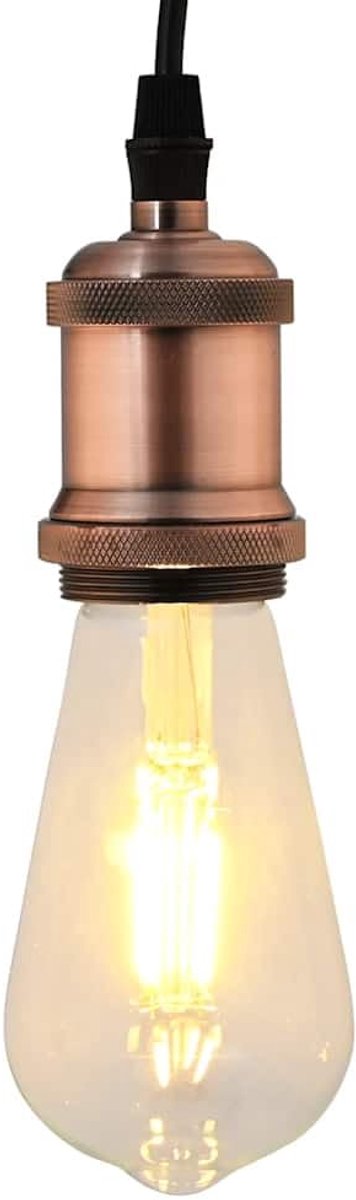 2 stuks E27 lampfittingen van aluminium, Retro Vintage Edison fitting voor hanglampen, rood-brons, 49 x 94 mm