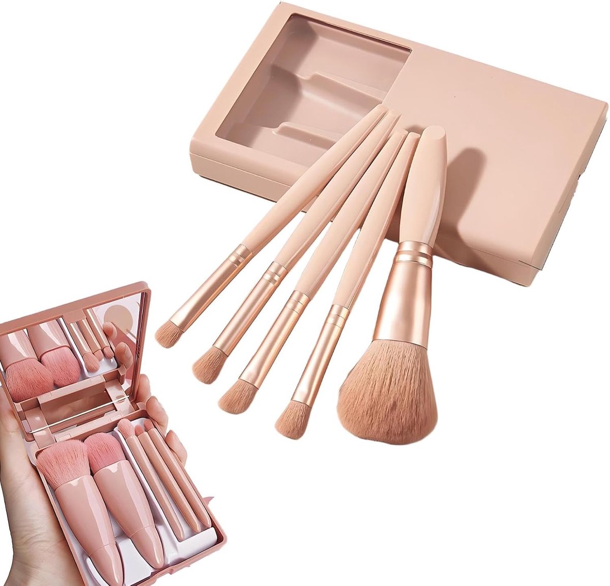 Dailygoods- Make-upkwastenset 10 Stuks - Professionele Make-up Borstels - Multifunctionele Schminkkwasten - Oogschaduw/Contour/Highlights - Draagbaar