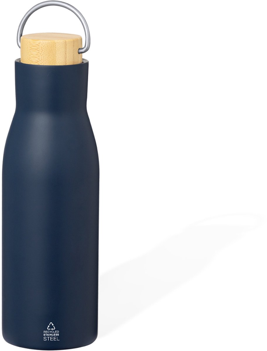 Thermosfles met een capaciteit van 500 ml, gemaakt van gerecycled roestvrij staal met dubbele wand Prismix Blauw