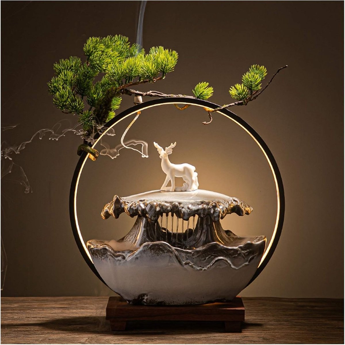 Meditatie Indoor Waterval Nieuwe Chinese Creatieve Waterfontein Landschap Geluk Woonkamer Kantoor Desktop Ornamenten Opening Inwijdingsfeest Geschenken Tafelblad Waterfontein good