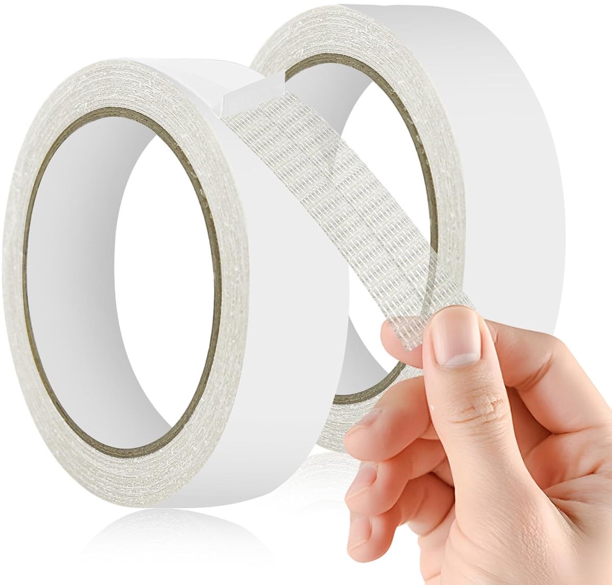 Dailygoods- Textieltape Dubbelzijdig - 2 Stuks - Extra Sterk - Klevend voor Kleding - Bevestigen van Zomen - Knutselen en Vastzetten van Tapijten - Kl