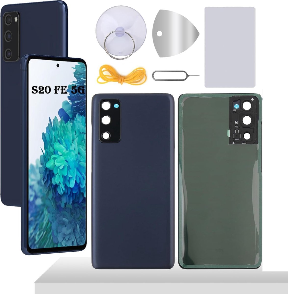 6,5 inch Batterijdeksel voor Samsung Galaxy S20 FE 5G Batterij Deur Back Cover voor Samsung Galaxy S20 FE 5G SM-G781B vervangende backcover Accudeksel +installatiegereedschap