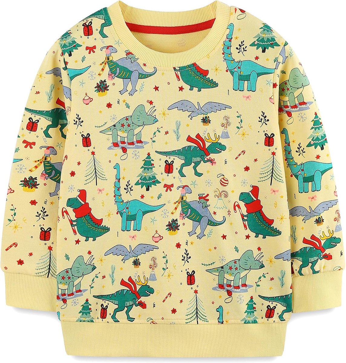 Kindersweatshirt voor jongens, Kerstmis, cartoon, pullover met lange mouwen, katoen, maat 92-122, 1-7 jaar