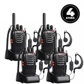Infinity Goods Professionele Portofoon 4 Stuks - Walkie Talkie - 5km Bereik - LED Zaklamp - PMR 446 Mhz - Zwart