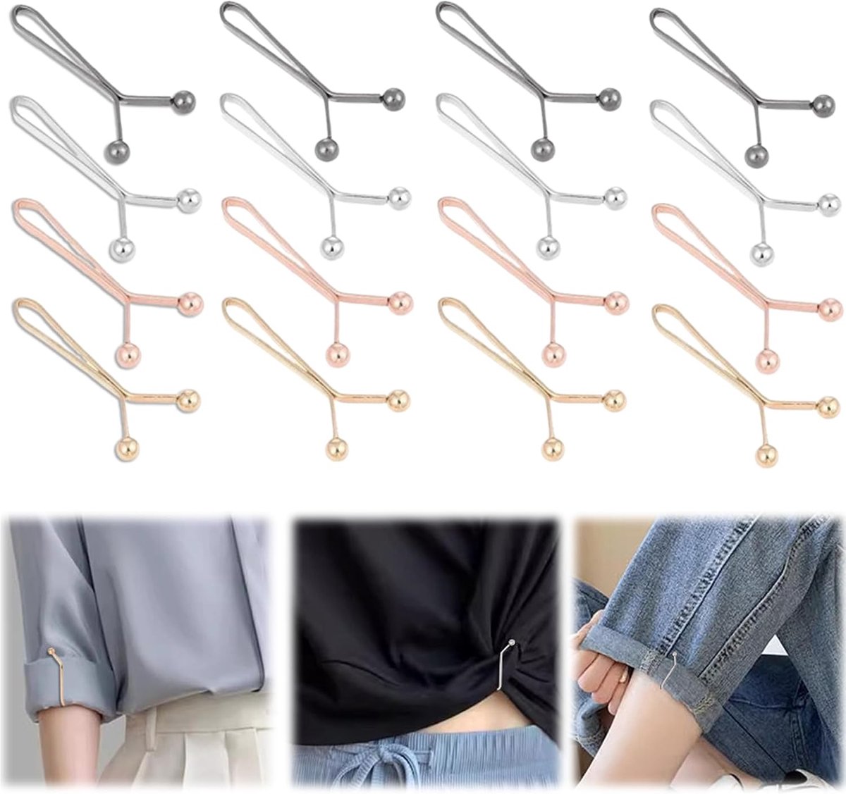 16 stuks broeken, strakker, verstelbare broek-taillespanner, zonder naaien, Y-vormige jeansknopen, herbruikbaar, kleine tailleclips voor jeans, geen naaien, jeans, rok