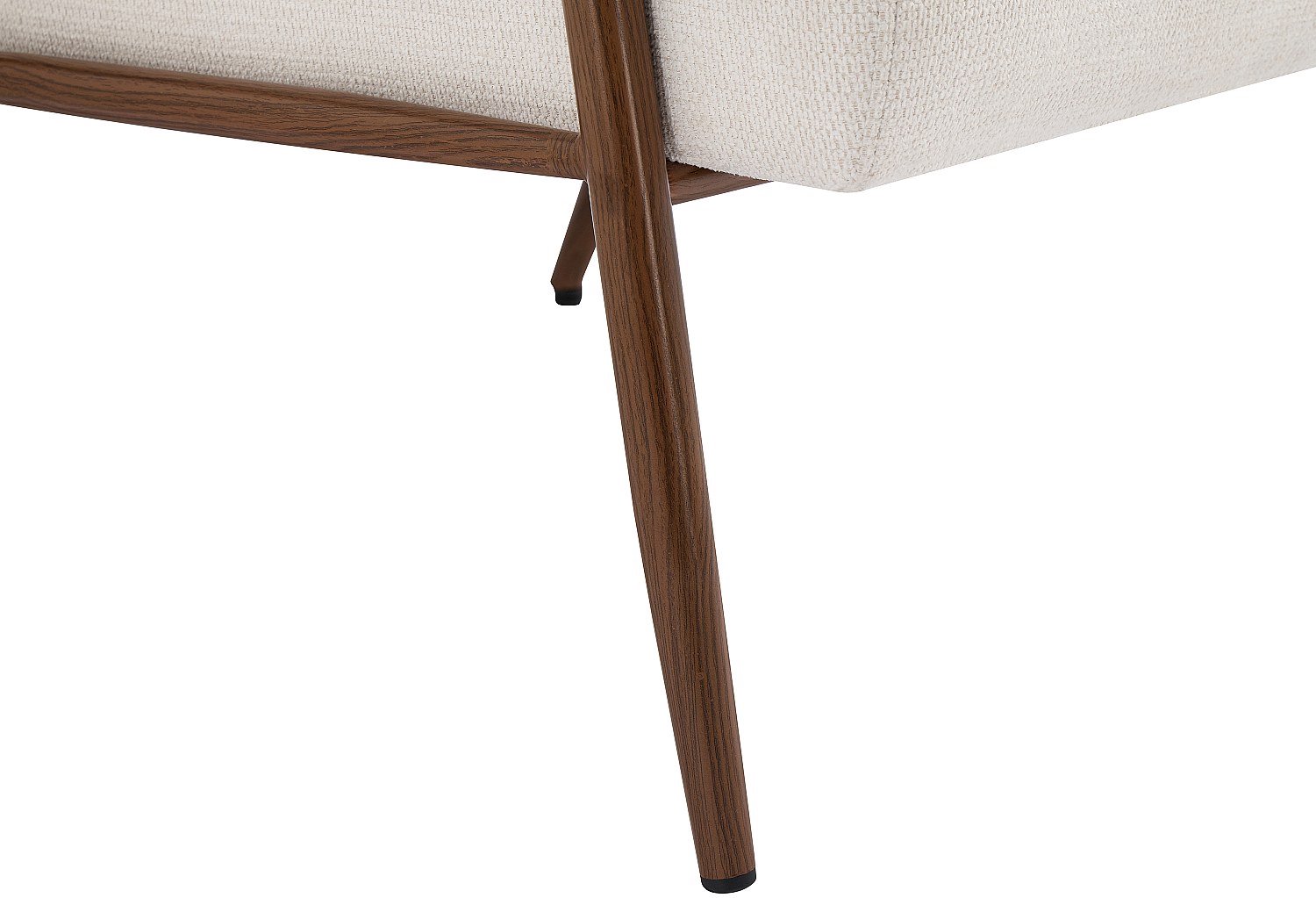 Vente-unique Fauteuil in beige getextureerde stof met poten in houtlook MIROSIA
