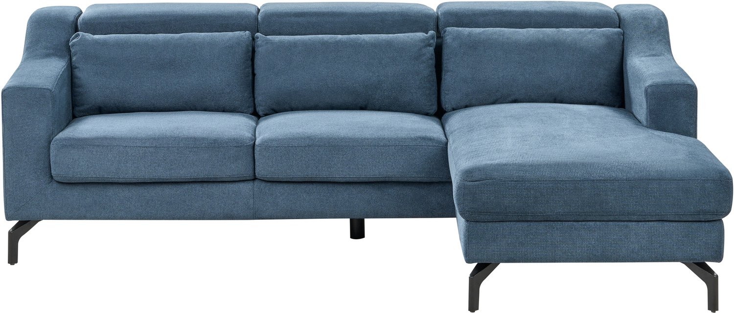 Beliani GLOSLI - Hoekbank - Marineblauw - Linkerzijde - 220 cm - Polyester