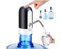 Drinkwaterpomp - Elektrische waterpomp - Zwart - Automatische watervuller - USB oplaadbaar - Waterflespomp - voor thuis, kantoor, kamperen, reizen - Draagbare waterpomp