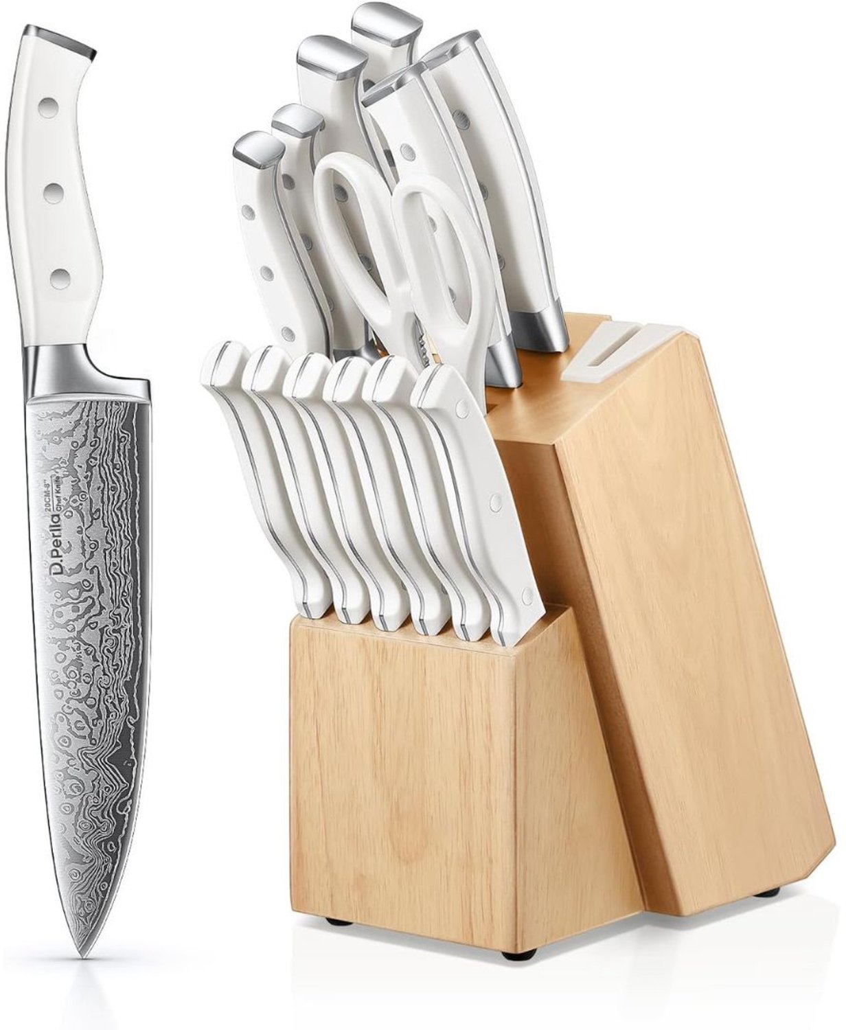 Zolvano® Messenset met Blok - Messensets - Messenblok - Koksmessen - Keukenmessen Set - RVS - Super Scherp - Snijgerei