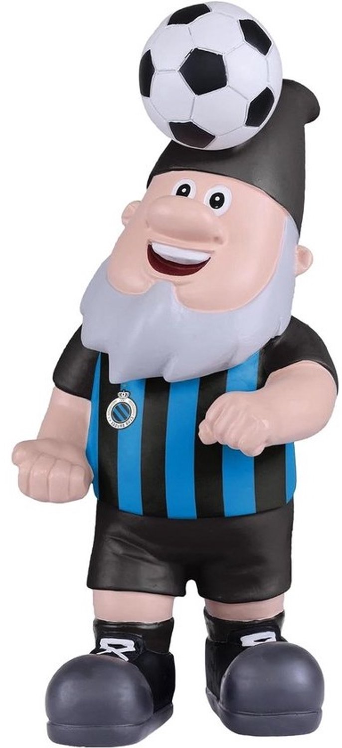 Tuinkabouter Club Brugge - Voetbalkabouter - Tuindecoratie - Met de hand beschilderd - 20 cm hoog - Blauw Geel