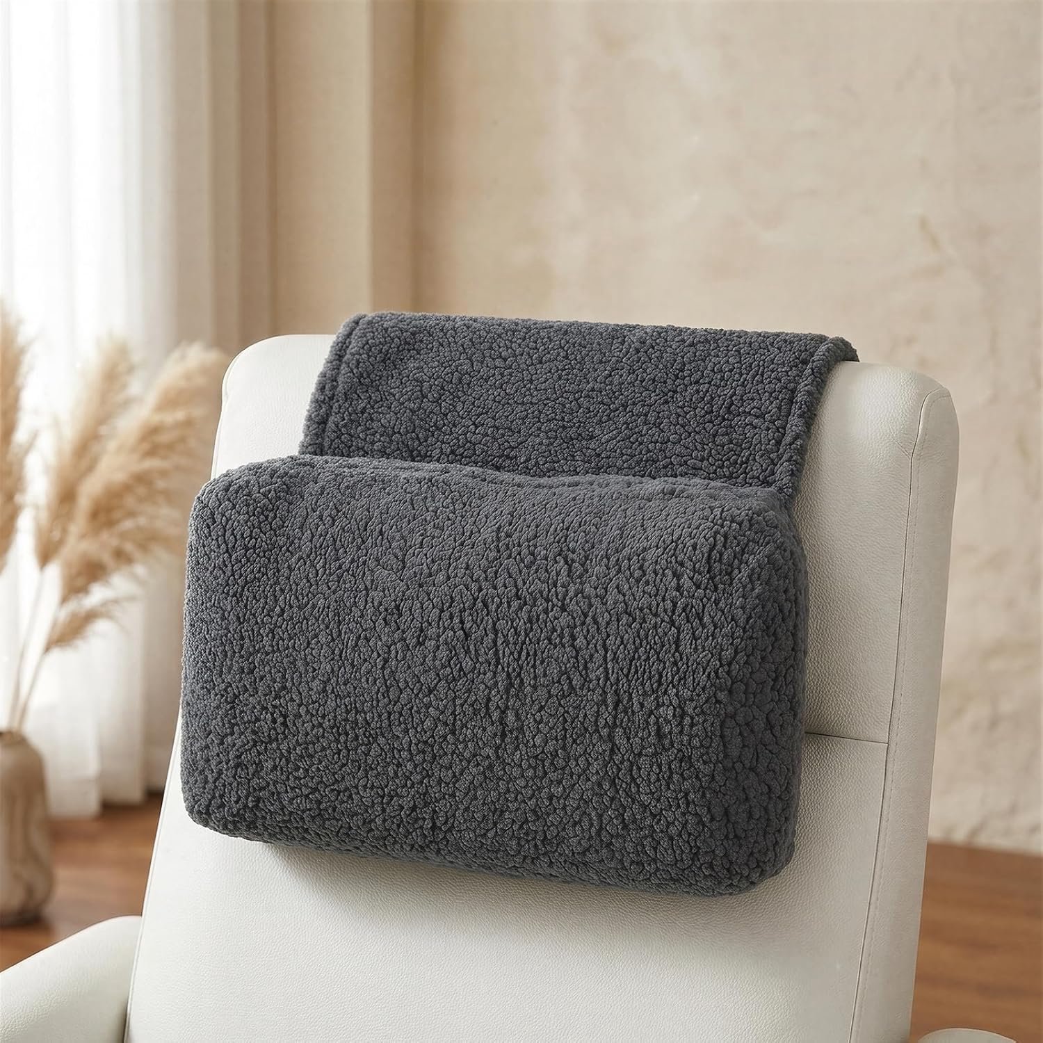 KZQ Neksteunkussen voor fauteuil met opbergvak - 40 x 60cm - Grijs