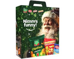 Intersnack Adventskalender 2027 – 24 Vakjes – Chips, Noten & Snacks – 784 g – Funny-Frisch, POM-BÄR, Chio & ültje