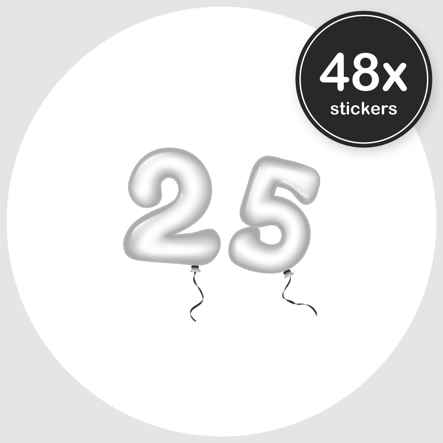 Sluitstickers Verjaardag - 48 stuks - Rond 30 mm - Verjaardag Stickers - Sluitzegel Uitnodiging - Design 053