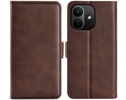MobyDefend Hoesje - Geschikt voor Xiaomi Redmi Note 17 Pro 5G - Luxe Wallet Book Case (Sluiting Zijkant) - Bruin